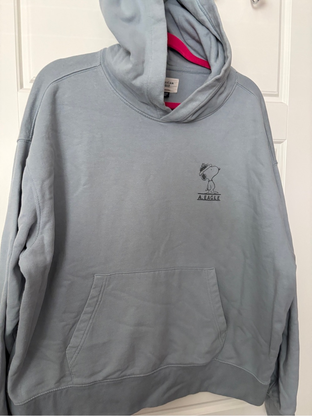 AE Light blue Pullover Hoodie with Snoopy Graphic